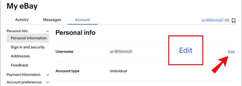 zmena používateľského mena na ebay
